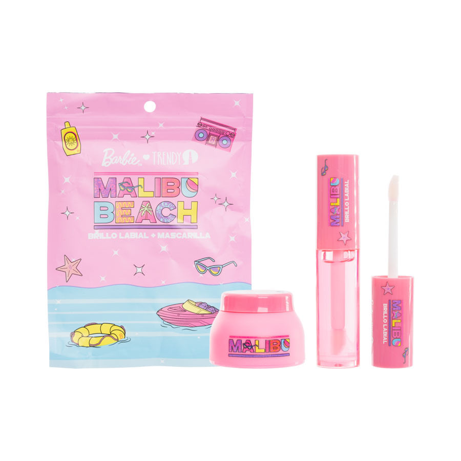 Kit Gloss + Mascarilla Labios Barbie Malibu Ref MT2393